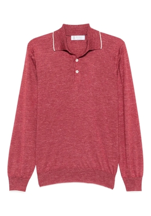 Brunello Cucinelli trim-detail polo shirt - Red