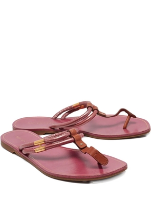 Sergio Rossi Vintage leather T-strap flats - Pink