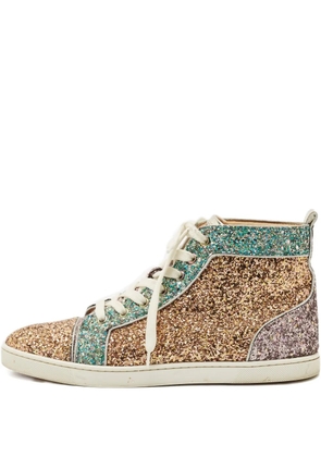 Christian Louboutin Pre-Owned glitter high-top sneakers - Gold