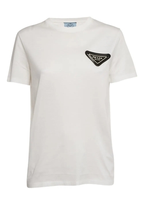 Prada Pre-Owned rubber triangle logo T-shirt - White