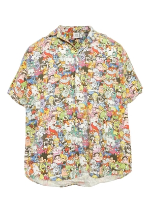 VETEMENTS cartoon-print cotton shirt - White