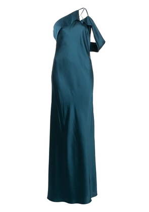 Michelle Mason bias-cut one-shoulder gown - Blue