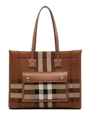 Burberry Pre-Owned 2018-2025 Small Mega Check Canvas Freya tote bag - Brown