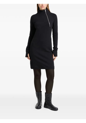Marcella Alani turtle-neck zip-detail mini dress - Black