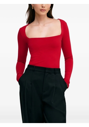 Marcella Yvonne square-neck long-sleeve top - Red