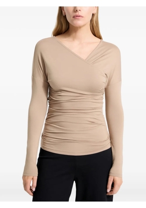 Marcella Jisoo long-sleeve V-neck T-shirt - Neutrals