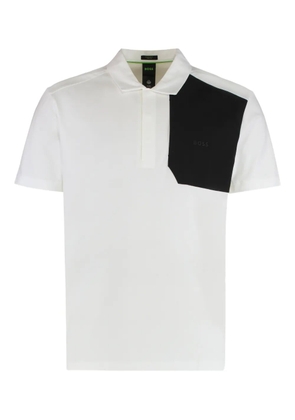 BOSS block-panel polo shirt - White