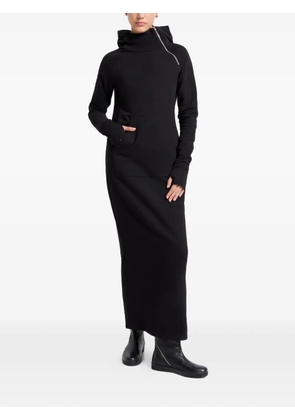 Marcella Tompkins zip-detail hooded midi dress - Black
