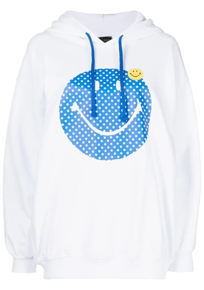 Joshua Sanders smiley face print hoodie - White