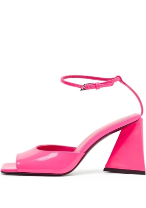 The Attico square-toe block-heel sandals - Pink