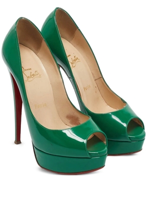 Christian Louboutin Pre-Owned patent leather peep-toe pumps - Green