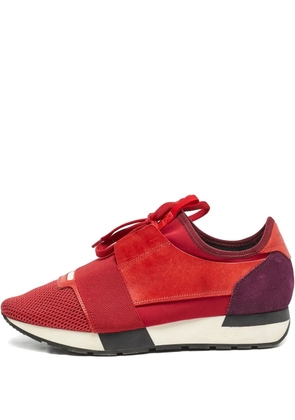 Balenciaga Pre-Owned Race Runner leather mesh low-top sneakers - Red