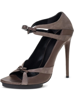 Balenciaga Pre-Owned 130mm buckle-strap panel sandals - Grey