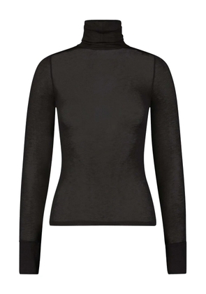 Marcella Eloise sheer longsleeve top - Black