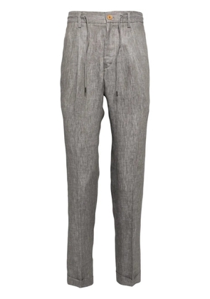 Luciano Barbera slim-cut linen chino trousers - Green