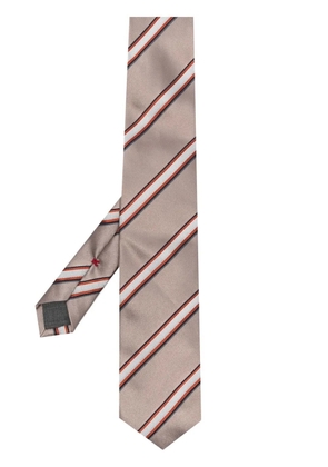 Brunello Cucinelli striped pointed tie - Neutrals
