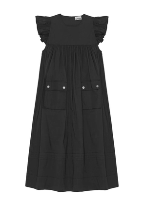 GANNI cargo-pocket midi dress - Black