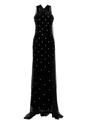 JEAN-LOUIS SABAJI embroidered velvet dress - Black