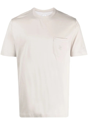 Eleventy logo-embroidered cotton T-shirt - Brown