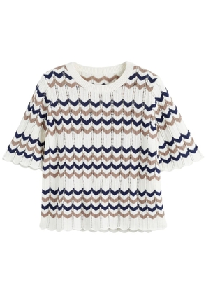 Chinti & Parker chevron-knit top - White