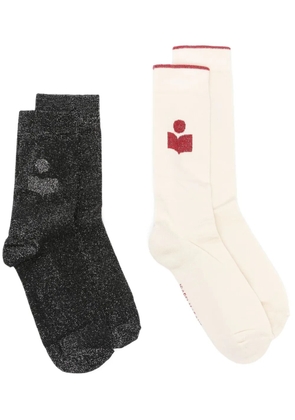 ISABEL MARANT logo-intarsia socks set - Black