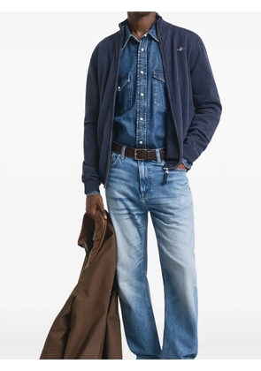 Gant superfine lambswool zip cardigan - Blue