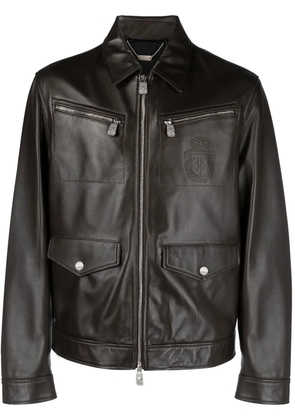 Billionaire leather bomber jacket - Brown