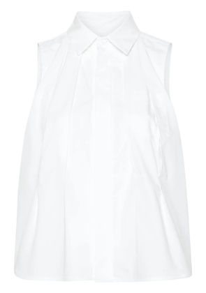sacai cut-out sleeveless shirt - White
