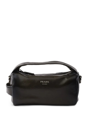 Prada embossed-logo leather shoulder bag - Green