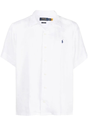 Polo Ralph Lauren embroidered-logo linen shirt - White