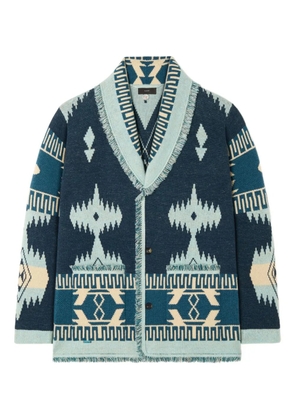 Alanui Icon jacquard fringed cardigan - Blue