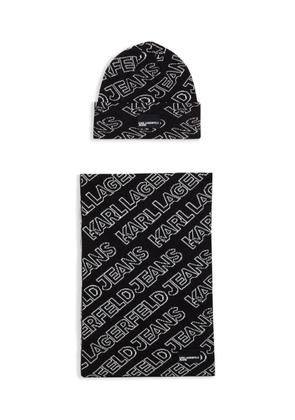 Karl Lagerfeld Jeans monogram scarf set - Black