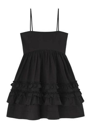 GANNI ruffled mini dress - Black
