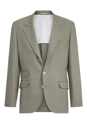 Brunello Cucinelli hopsack single-breasted blazer - Green