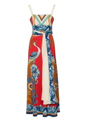 La DoubleJ Slip-Around printed silk dress - Red