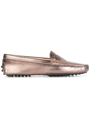 Tod's metallic loafers - Brown