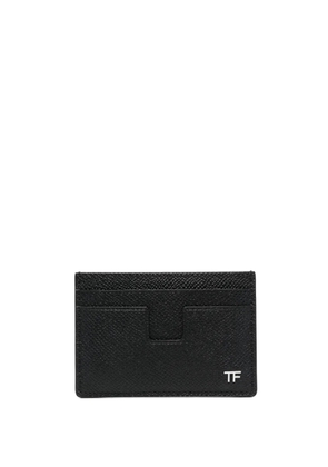 TOM FORD logo-plaque leather cardholder - Black
