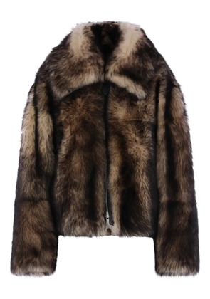 Jil Sander shearling zip coat - Brown