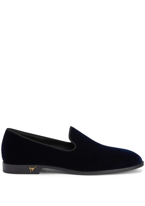 Giuseppe Zanotti Gatien almond-toe velvet loafers - Blue