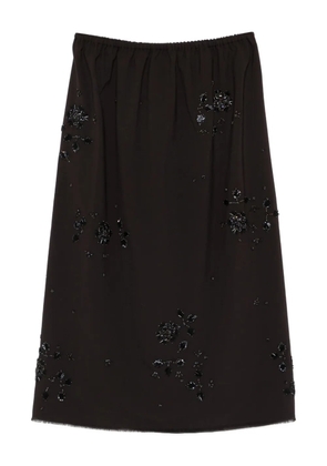 Cordera floral-beading midi skirt - Brown