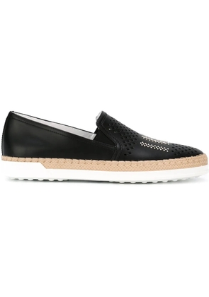 Tod's fringed slip on espadrilles - Black