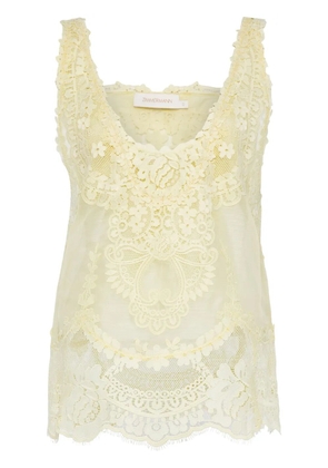 ZIMMERMANN Natura floral-lace tank top - Yellow