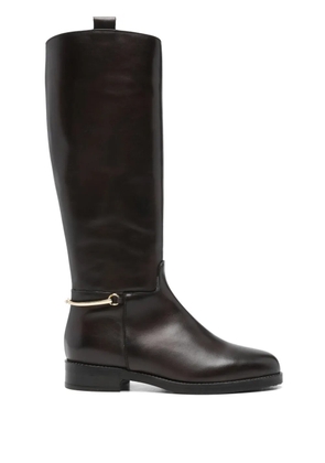 paola parisi 30mm zip-up boots - Brown
