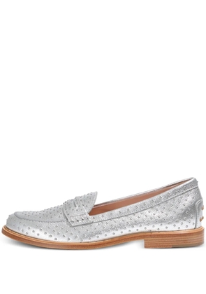 Tod's stud-embellished loafers - Silver