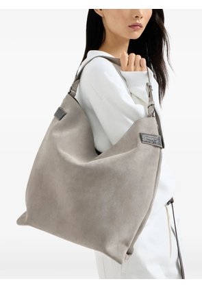 Brunello Cucinelli Monili-detail suede tote bag - Grey