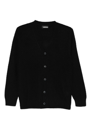 IMPERIAL button-fastening textured cardigan - Black