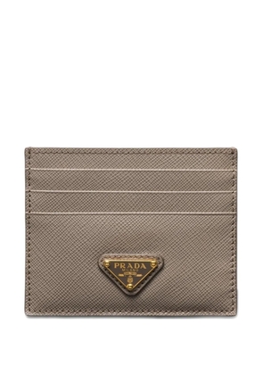 Prada saffiano leather card holder - Neutrals