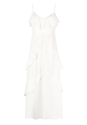 TWINSET ruffled maxi slip dress - Neutrals