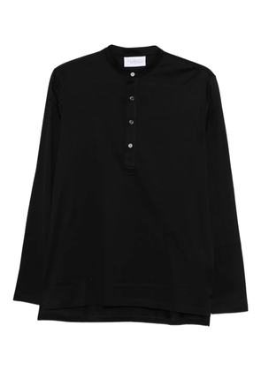 Tokyo buttoned long-sleeved polo shirt - Black