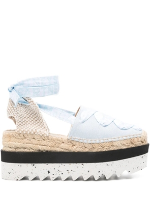 Stella McCartney ribbon-detail platform espadrilles - Blue